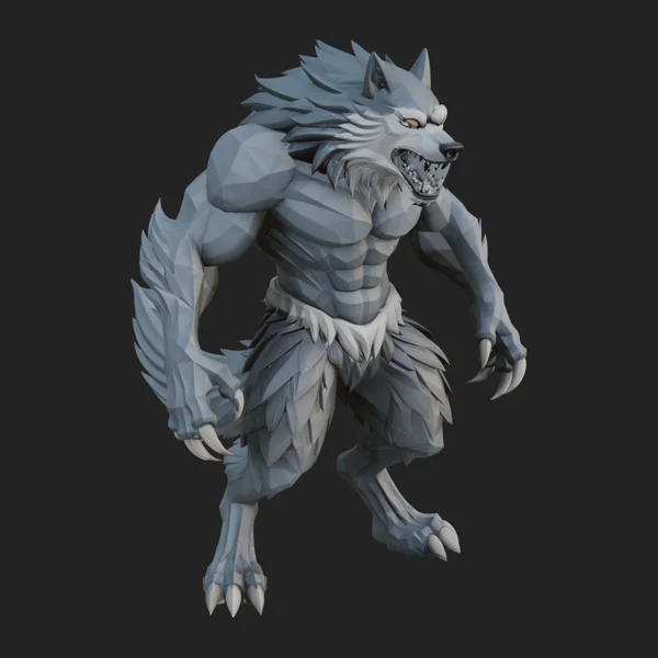 Standing Werewolf Statue Design 4