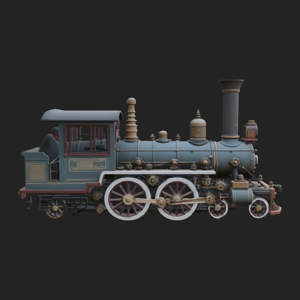 Steam Locomotive Model Design 17