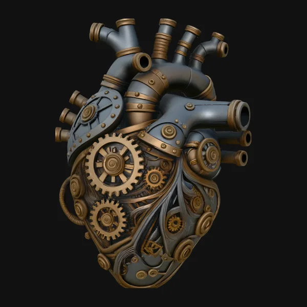 Steampunk Mechanical Heart Statue Design 2
