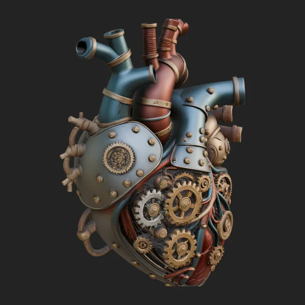 Steampunk Mechanical Heart Statue Design 5