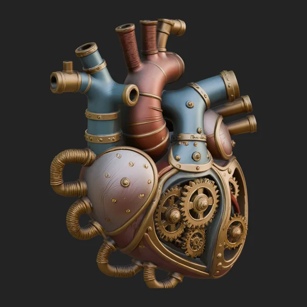Steampunk Mechanical Heart Statue Design 8