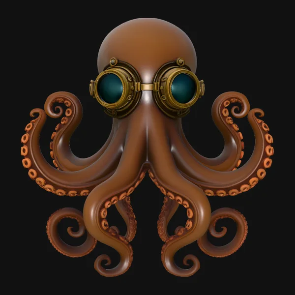 Steampunk Octopus Statue Design 1