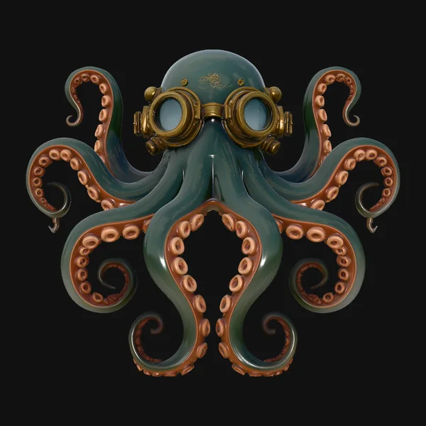 Steampunk Octopus Statue Design 2