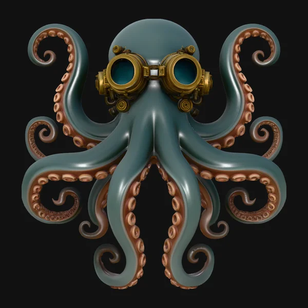 Steampunk Octopus Statue Design 4