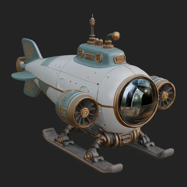 Steampunk Submersible Model Design 1