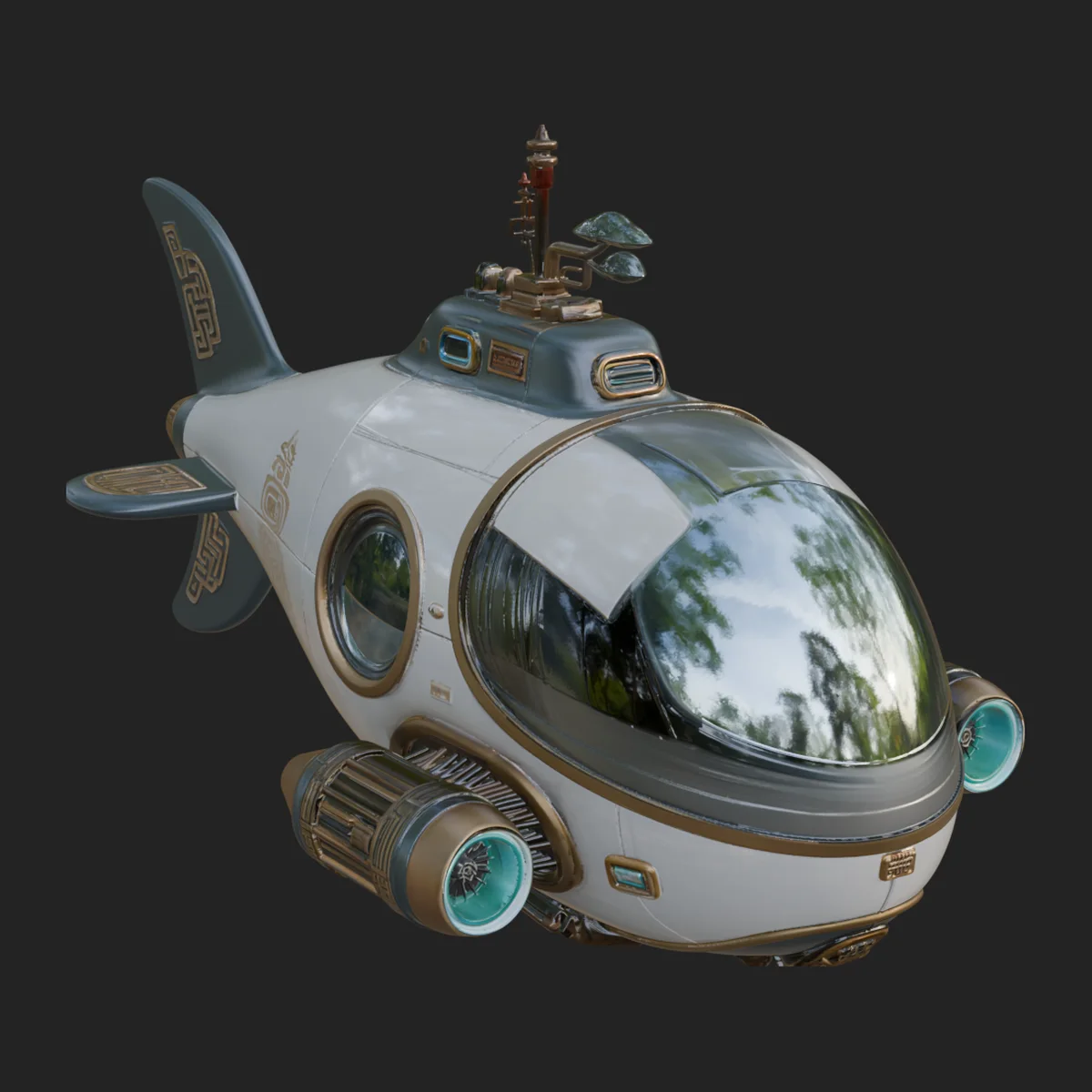 Steampunk Submersible Model Design 10