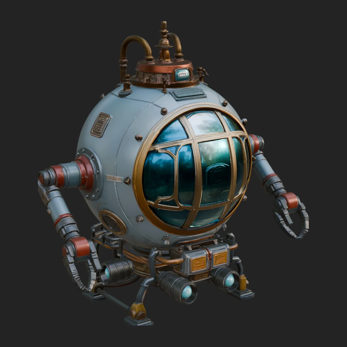 Steampunk Submersible Model Design 12