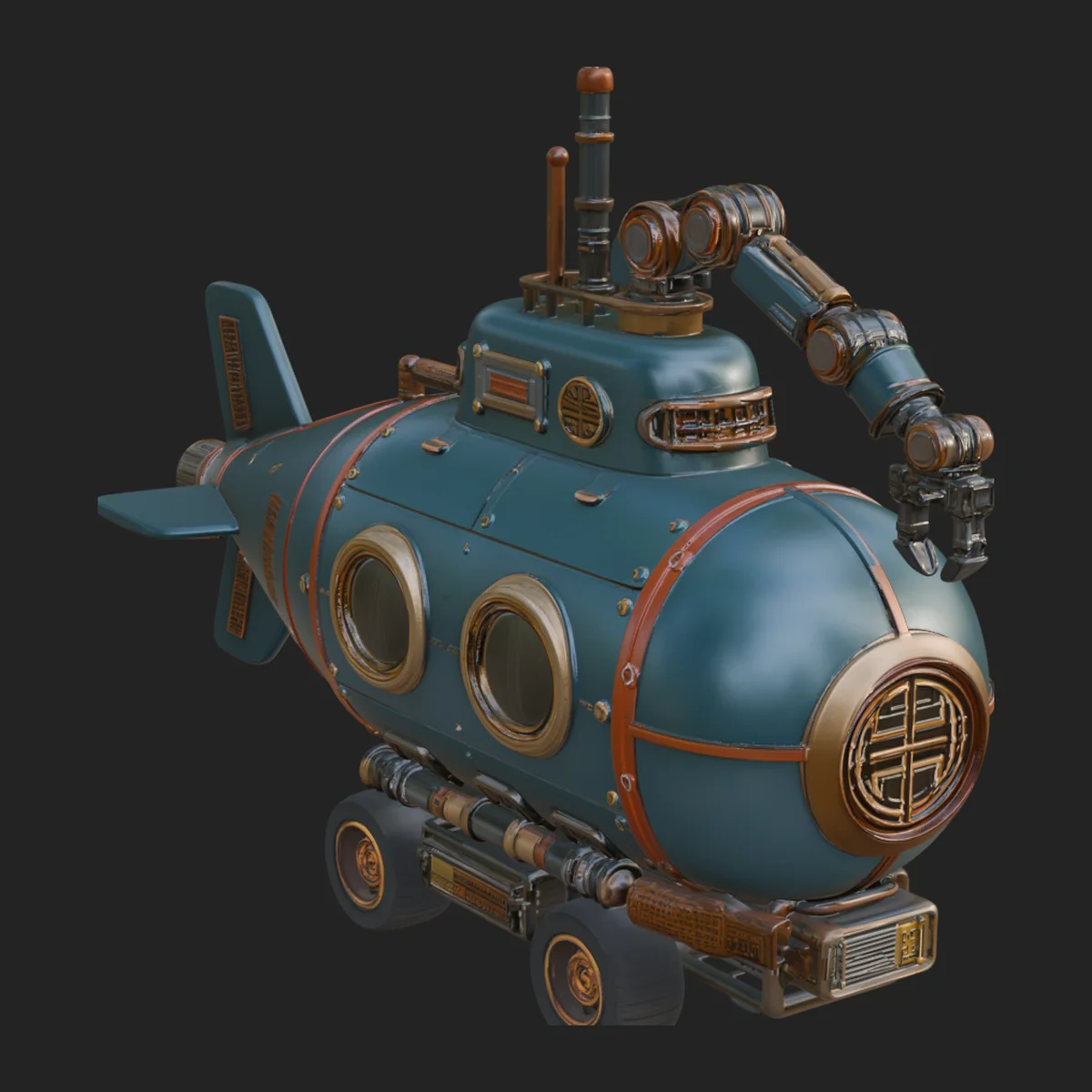 Steampunk Submersible Model Design 14