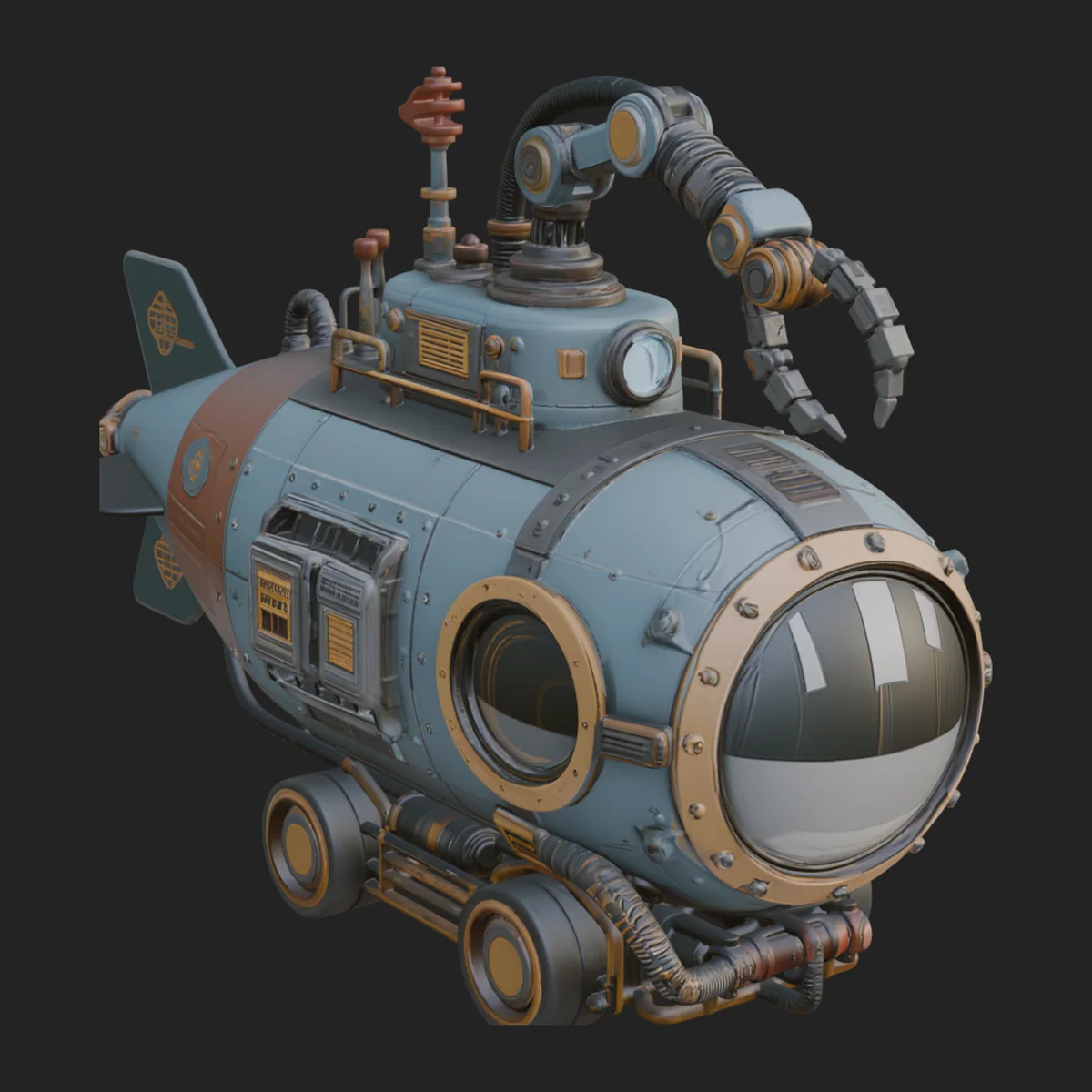 Steampunk Submersible Model Design 2