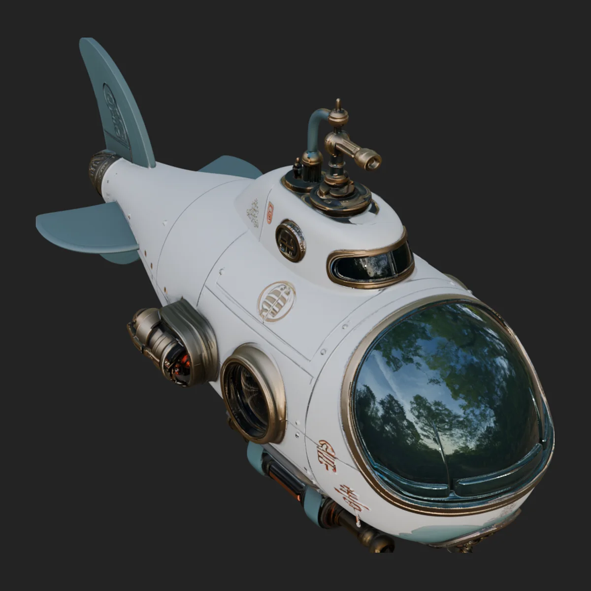 Steampunk Submersible Model Design 21