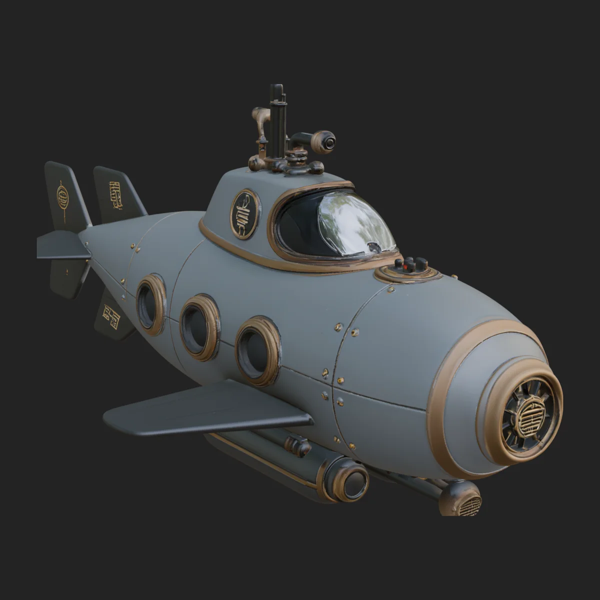 Steampunk Submersible Model Design 22