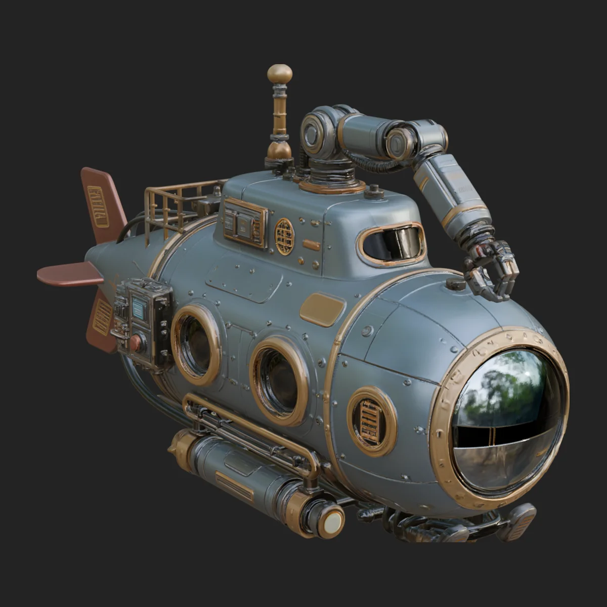 Steampunk Submersible Model Design 23