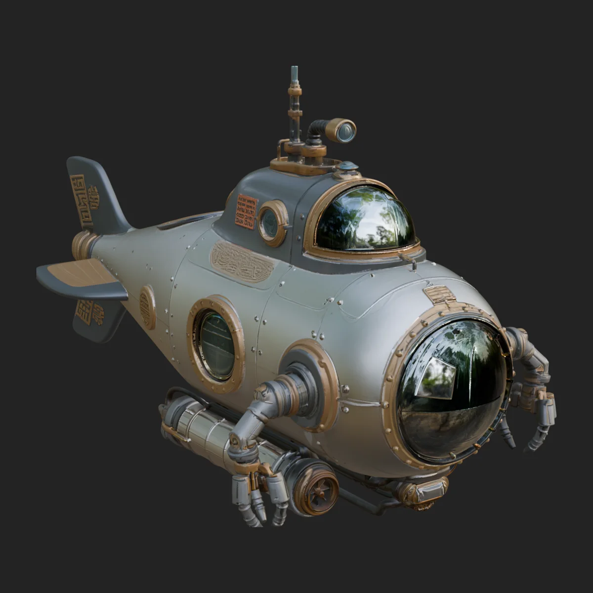 Steampunk Submersible Model Design 29