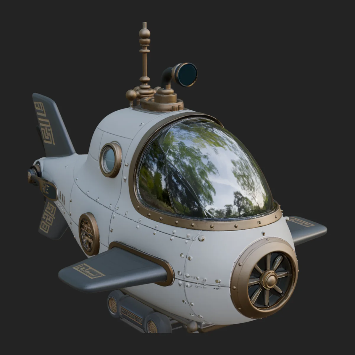 Steampunk Submersible Model Design 3