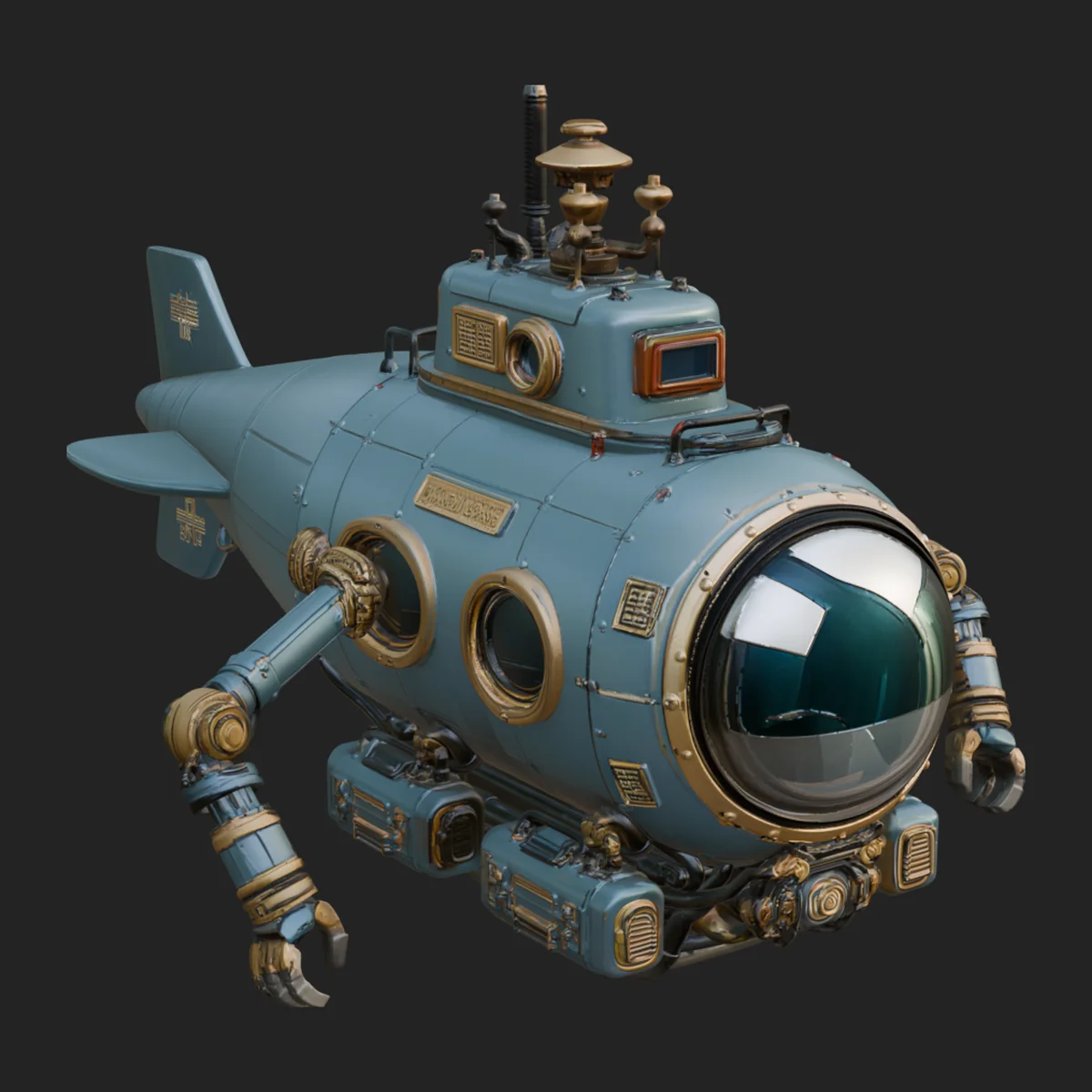 Steampunk Submersible Model Design 30