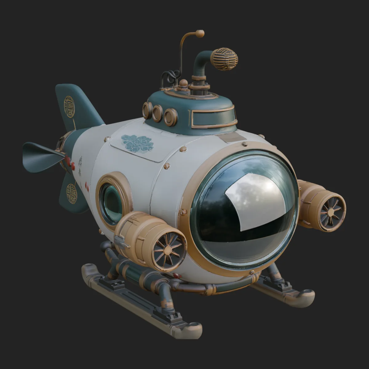 Steampunk Submersible Model Design 32