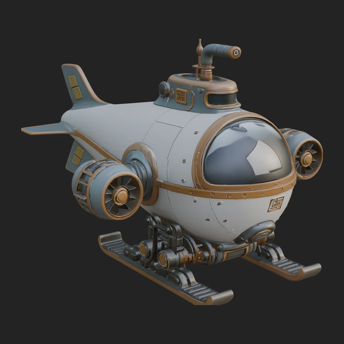 Steampunk Submersible Model Design 37
