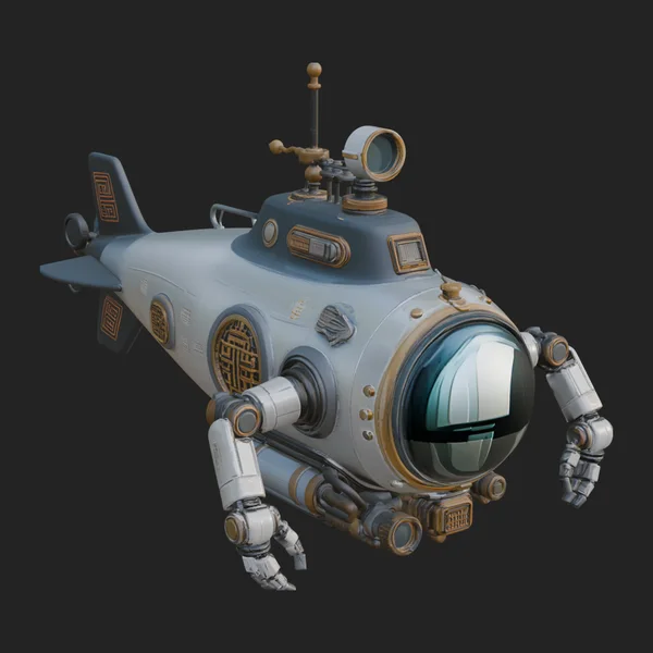 Steampunk Submersible Model Design 38