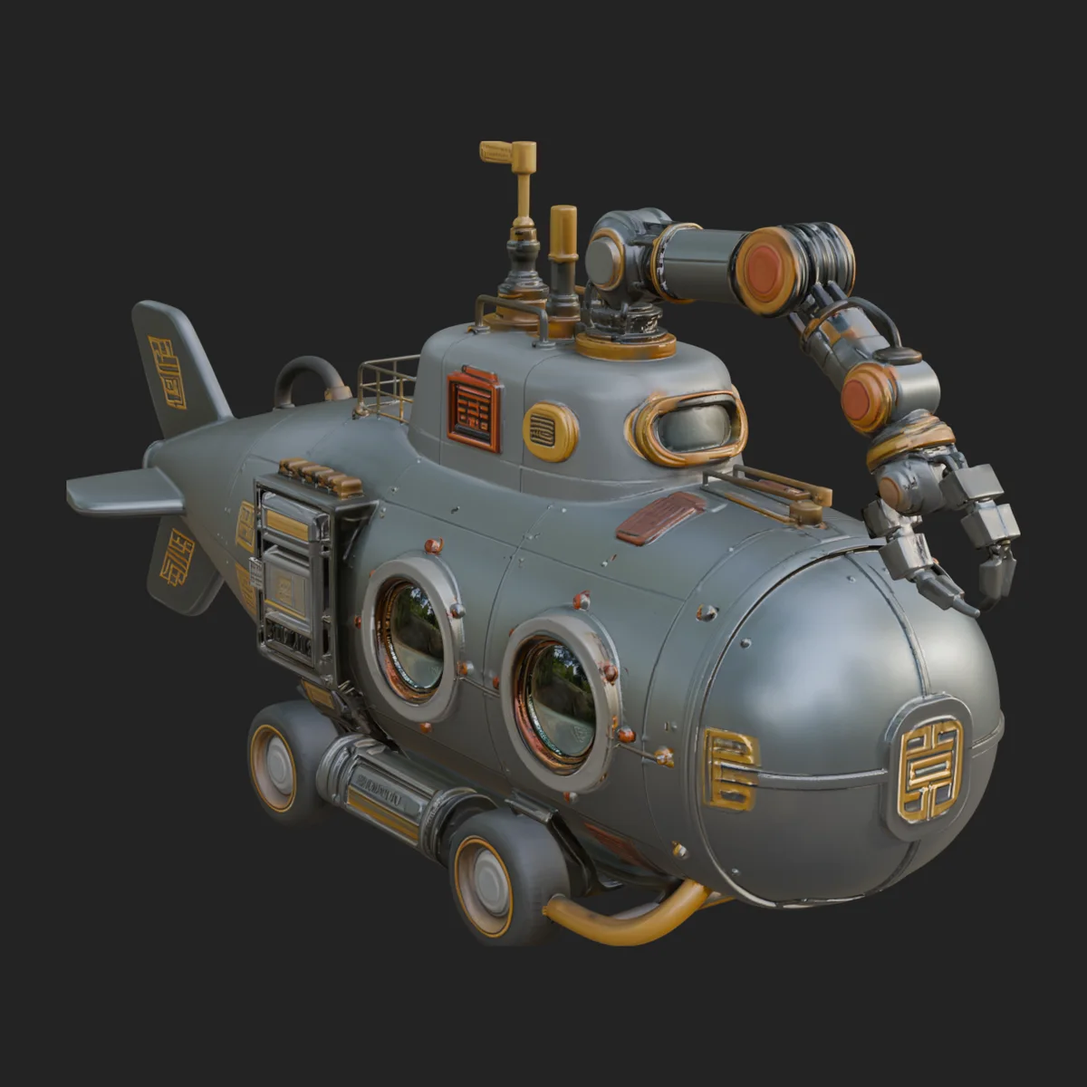 Steampunk Submersible Model Design 4