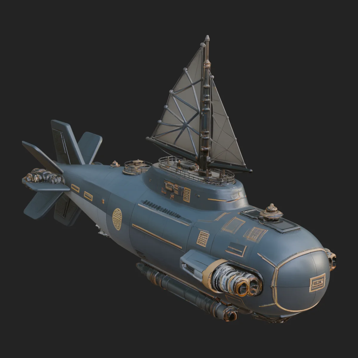 Steampunk Submersible Model Design 41