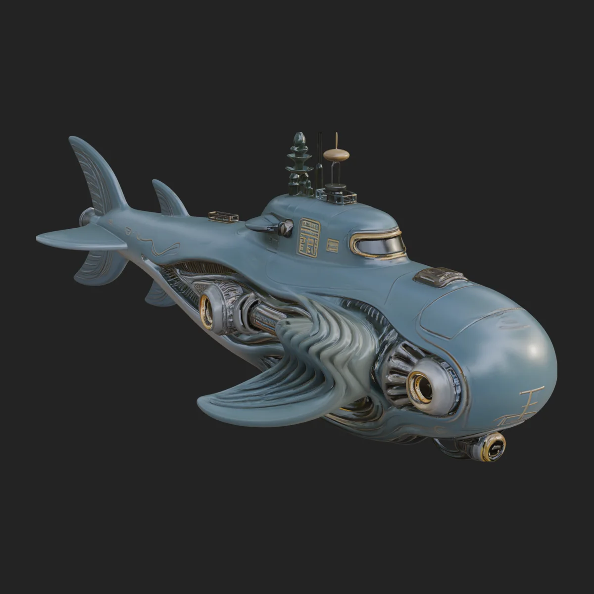 Steampunk Submersible Model Design 42