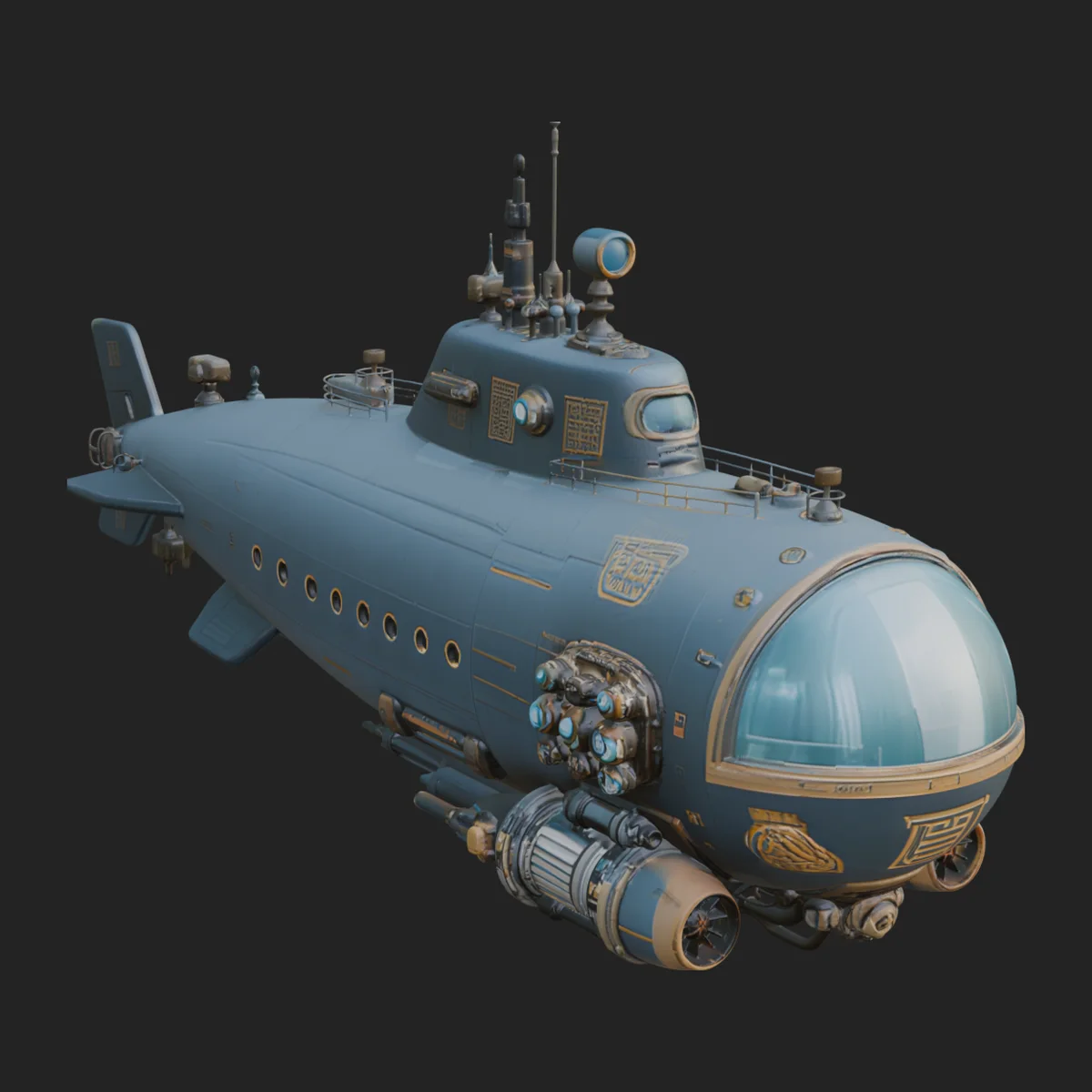 Steampunk Submersible Model Design 44
