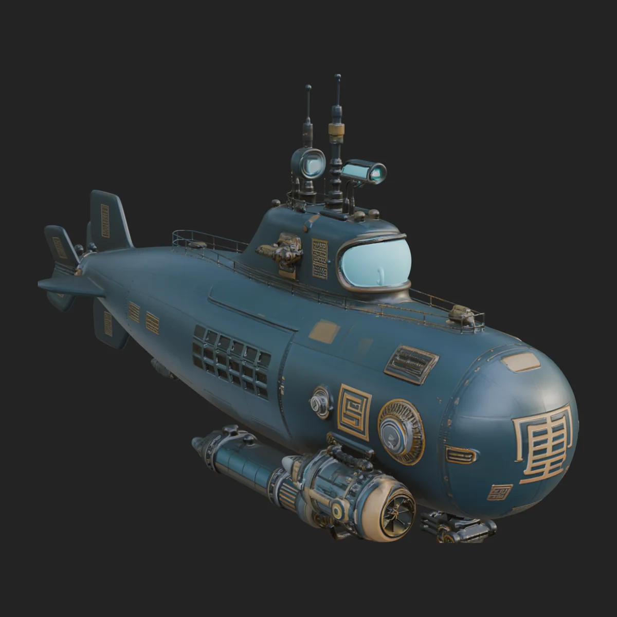 Steampunk Submersible Model Design 46