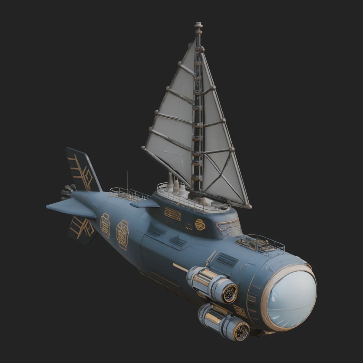 Steampunk Submersible Model Design 47
