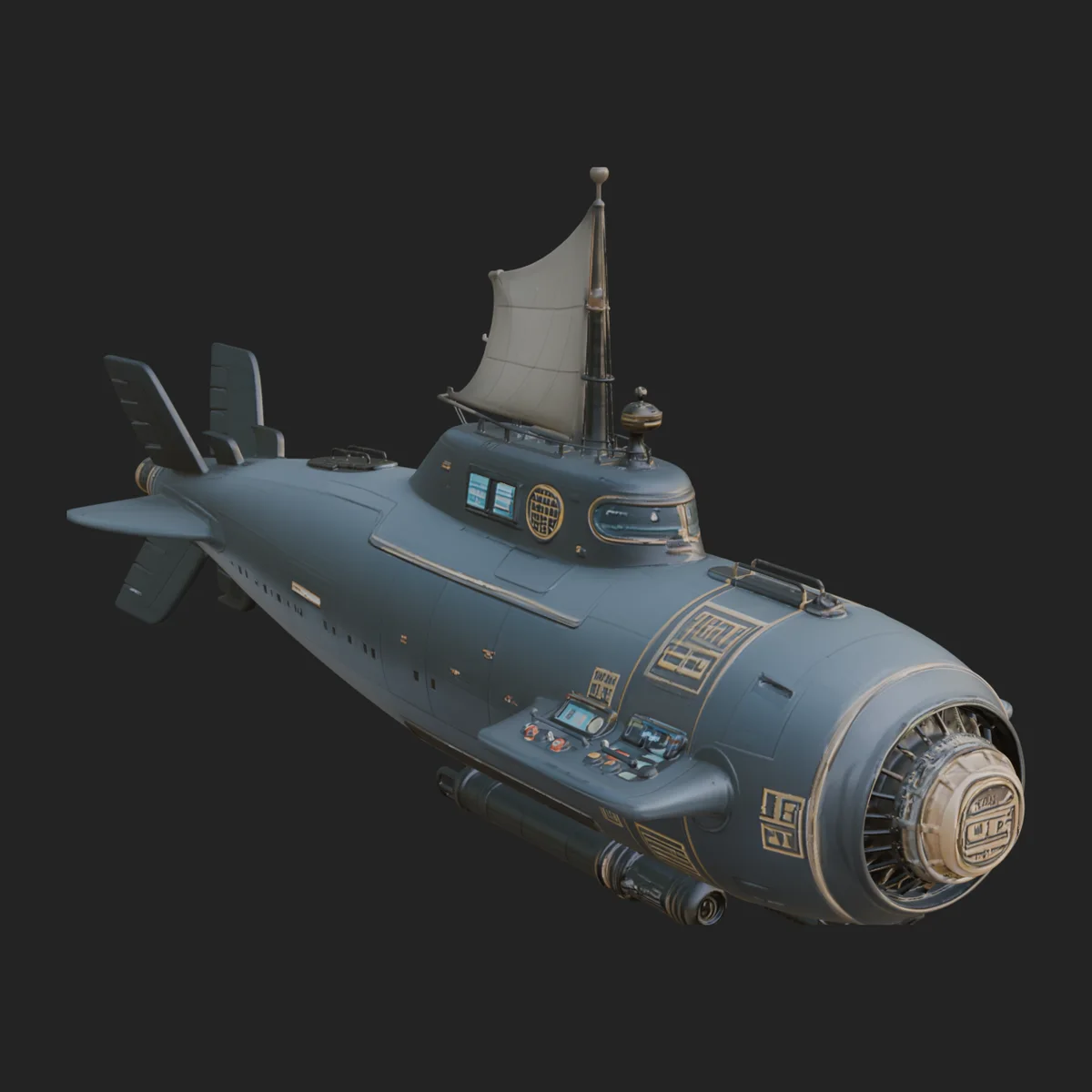 Steampunk Submersible Model Design 49