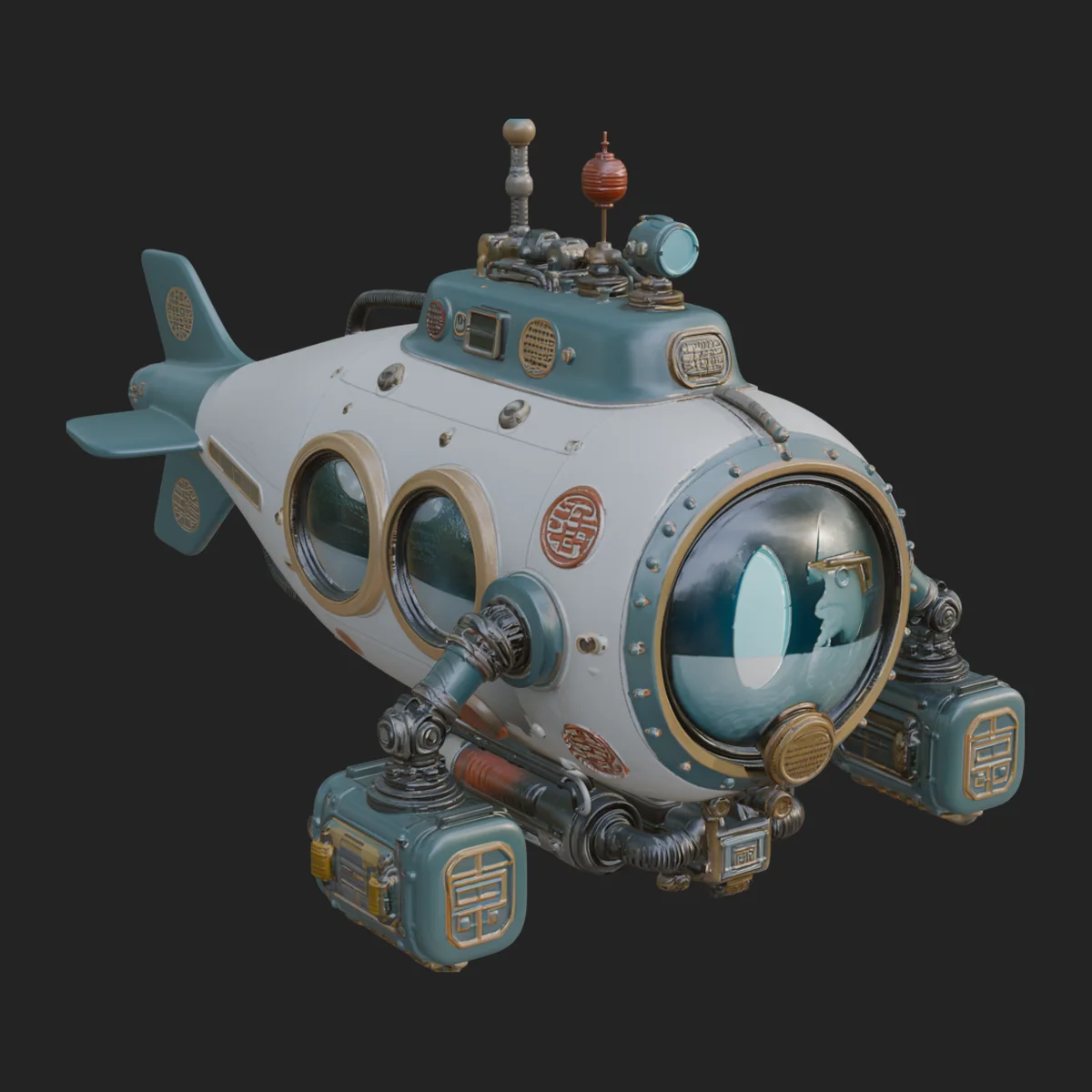 Steampunk Submersible Model Design 9