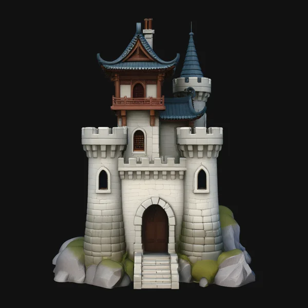 Stone Castle Tower Model Design 2