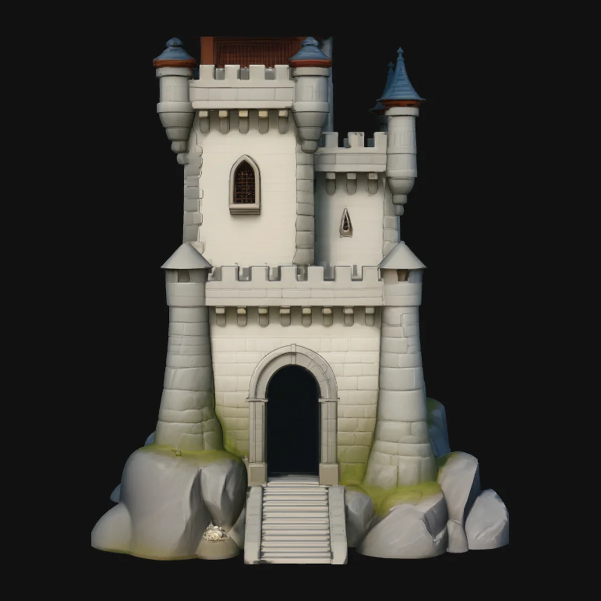 Stone Castle Tower Model Design 4