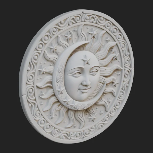 Sun and Moon Face Plaque Design 11