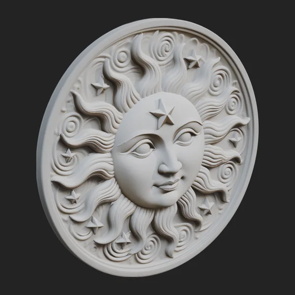 Sun and Moon Face Plaque Design 6
