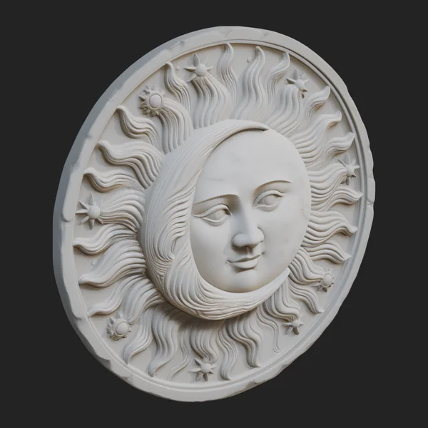 Sun and Moon Face Plaque Design 7