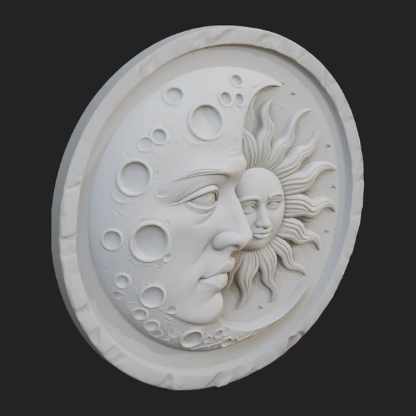 Sun and Moon Face Plaque Design 8