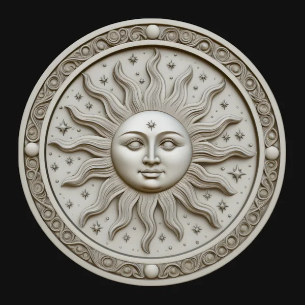 Sun Face Medallion Pendant Design 1