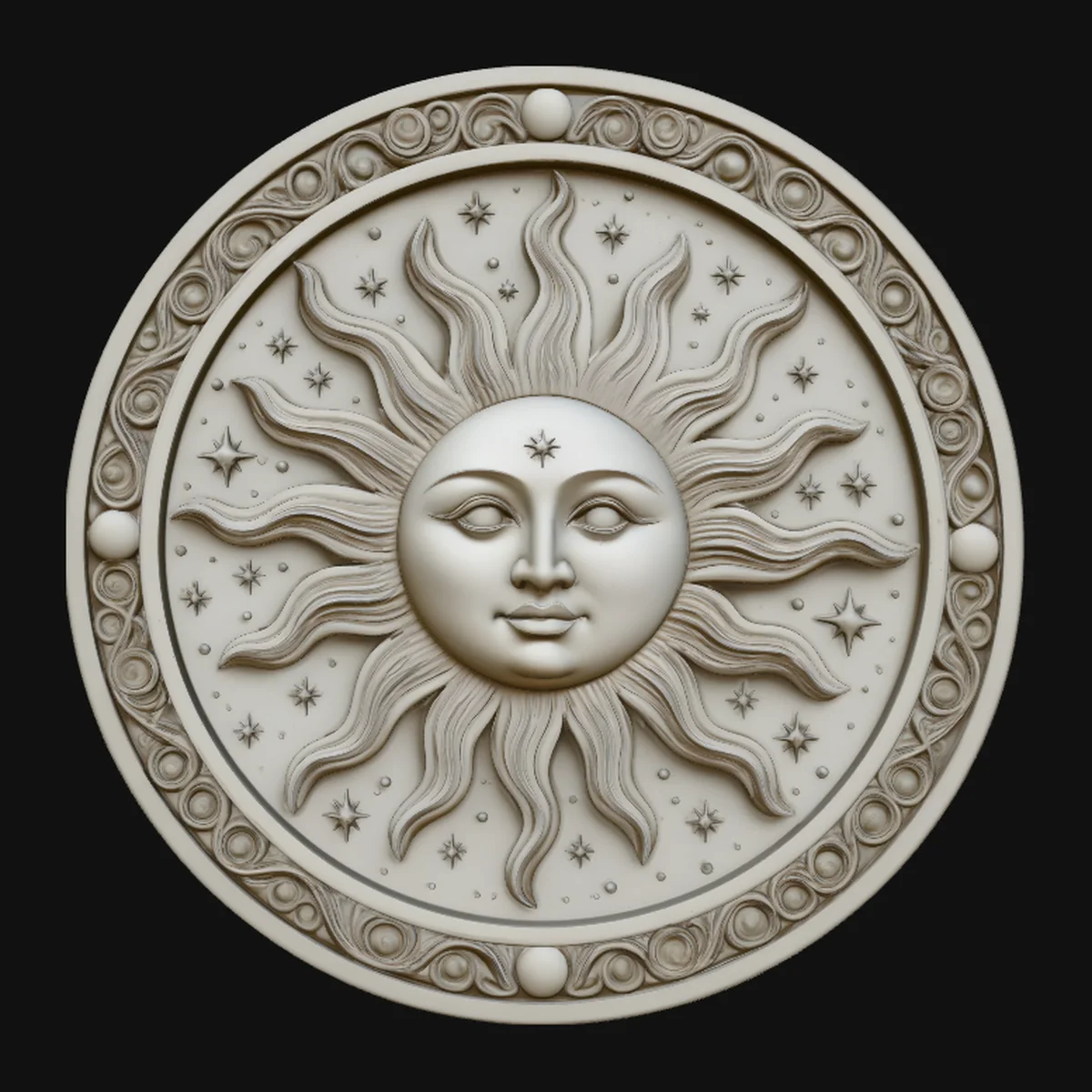 Sun Face Medallion Pendant Design 1