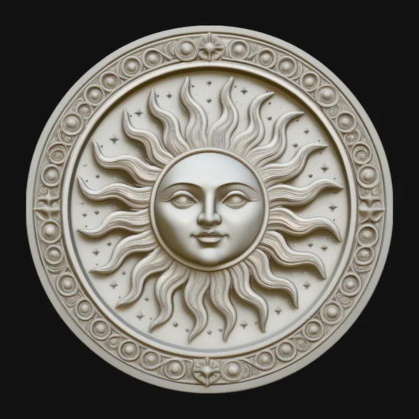 Sun Face Medallion Pendant Design 3