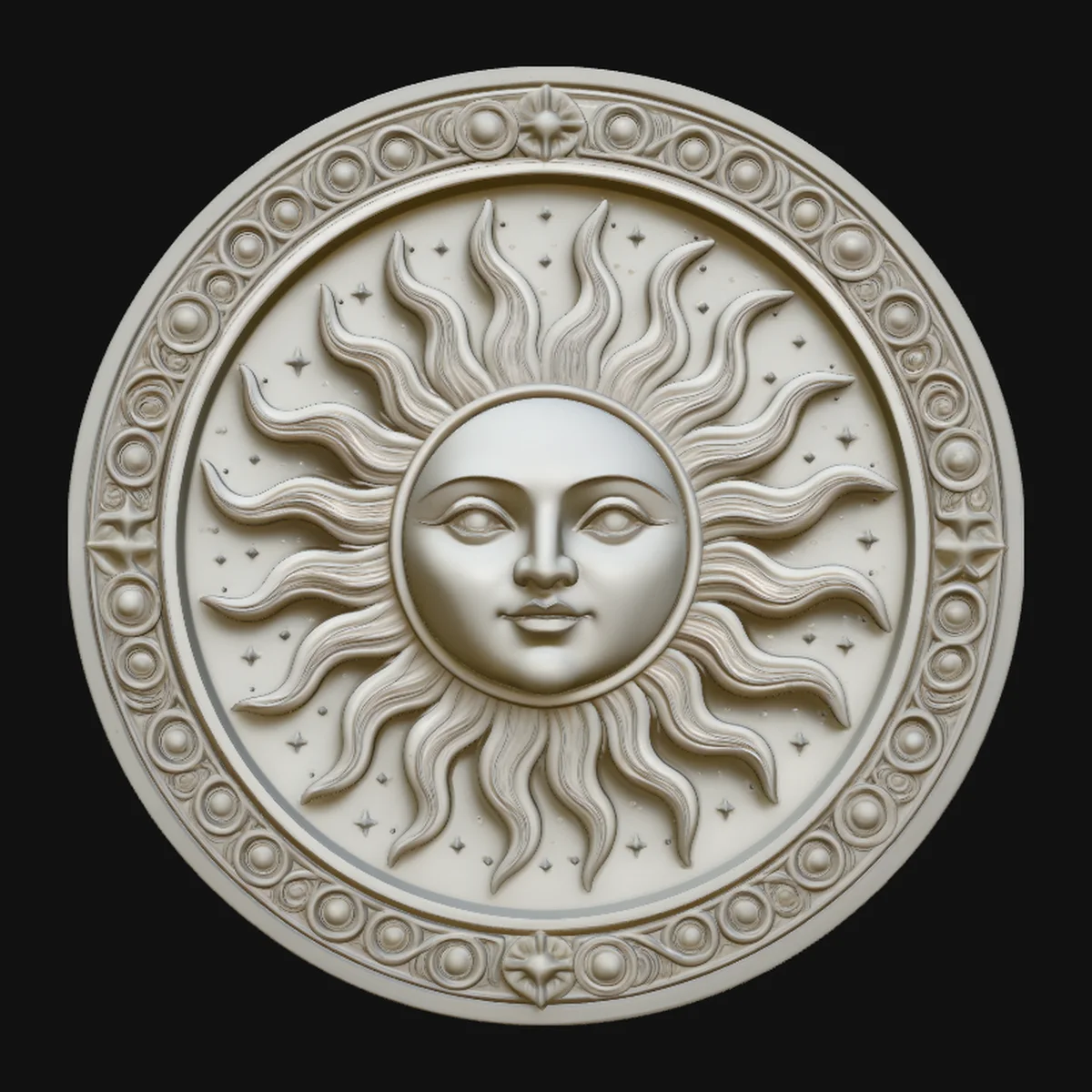 Sun Face Medallion Pendant Design 3