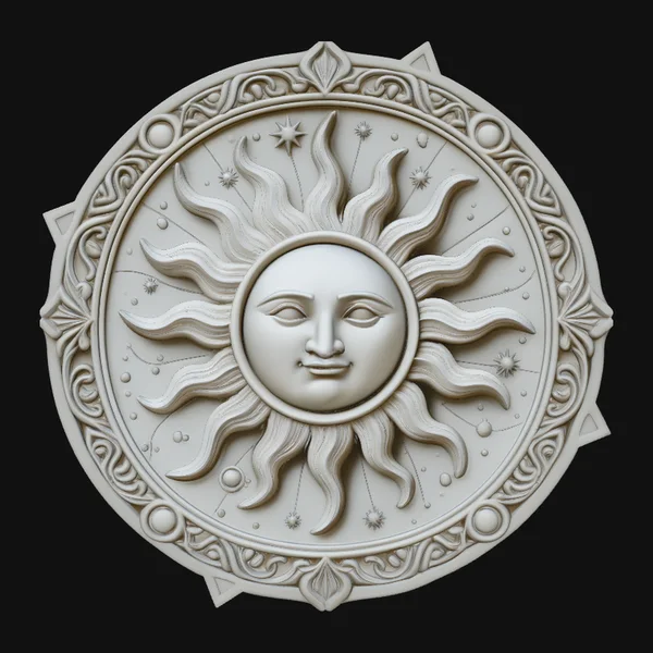 Sun Face Medallion Pendant Design 4