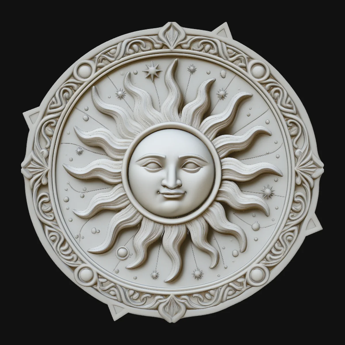 Sun Face Medallion Pendant Design 4