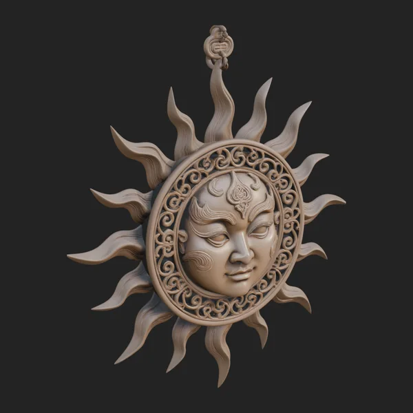 Sun Face Wall Plaque Design 2