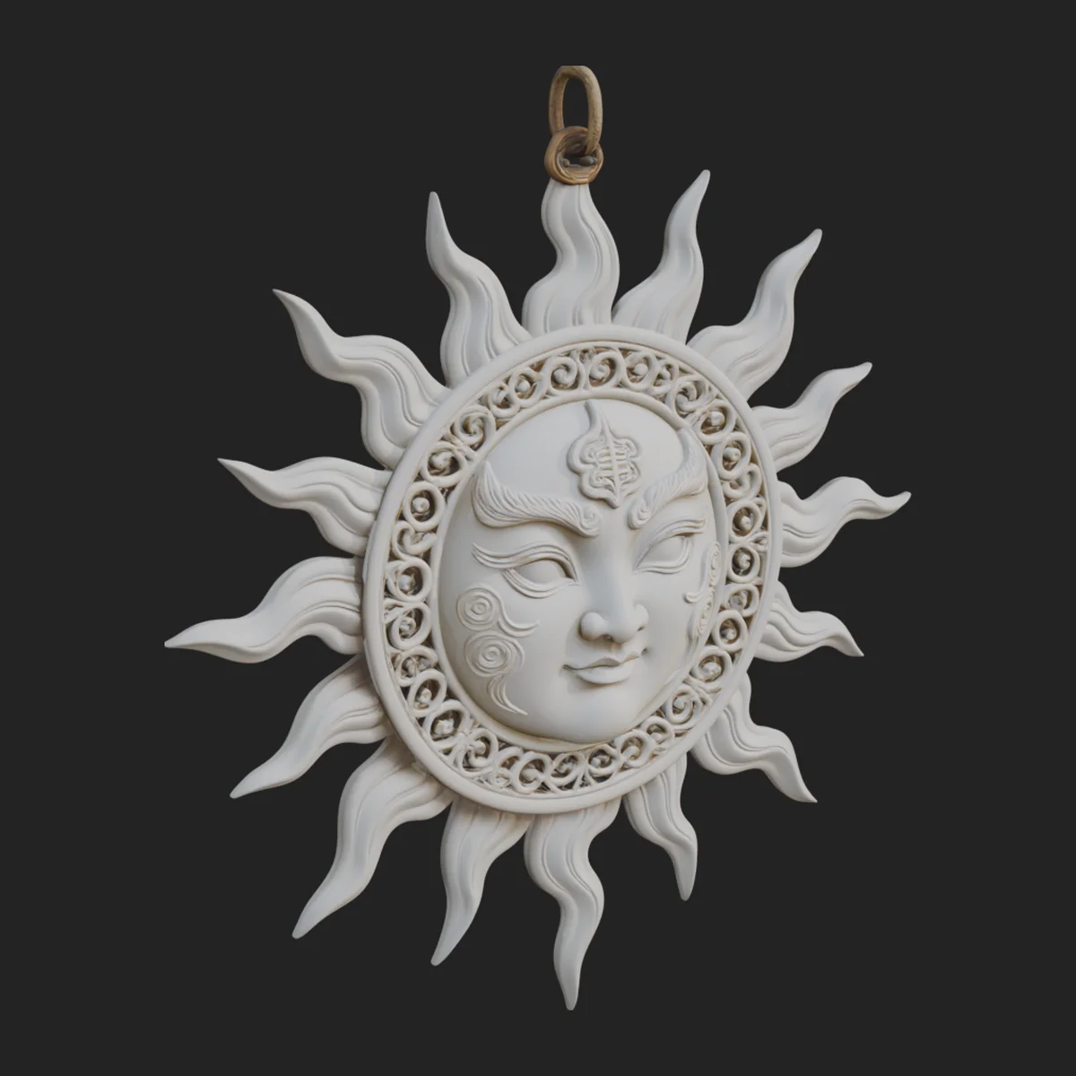 Sun Face Wall Plaque Design 3