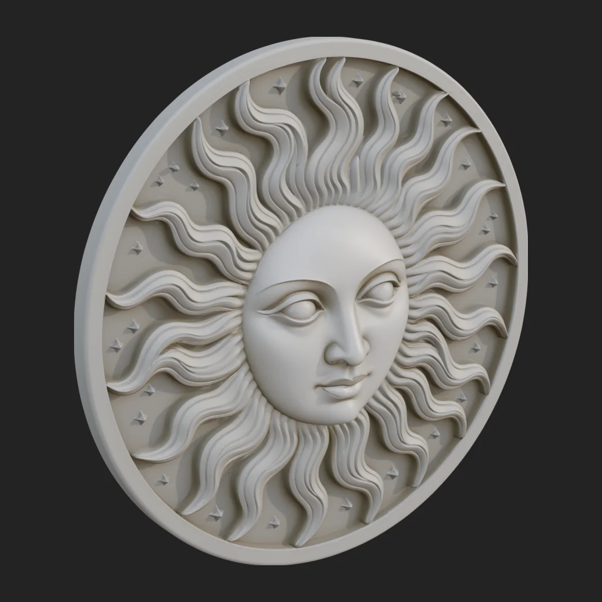 Sun Face Wall Plaque Design 4