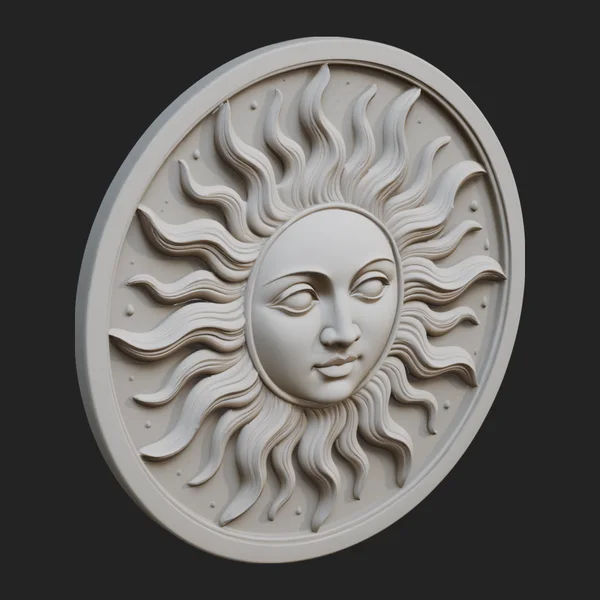 Sun Face Wall Plaque Design 5