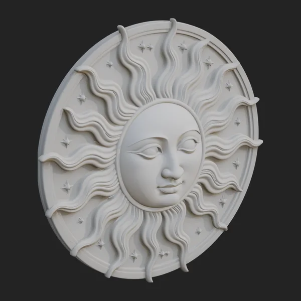 Sun Face Wall Plaque Design 6