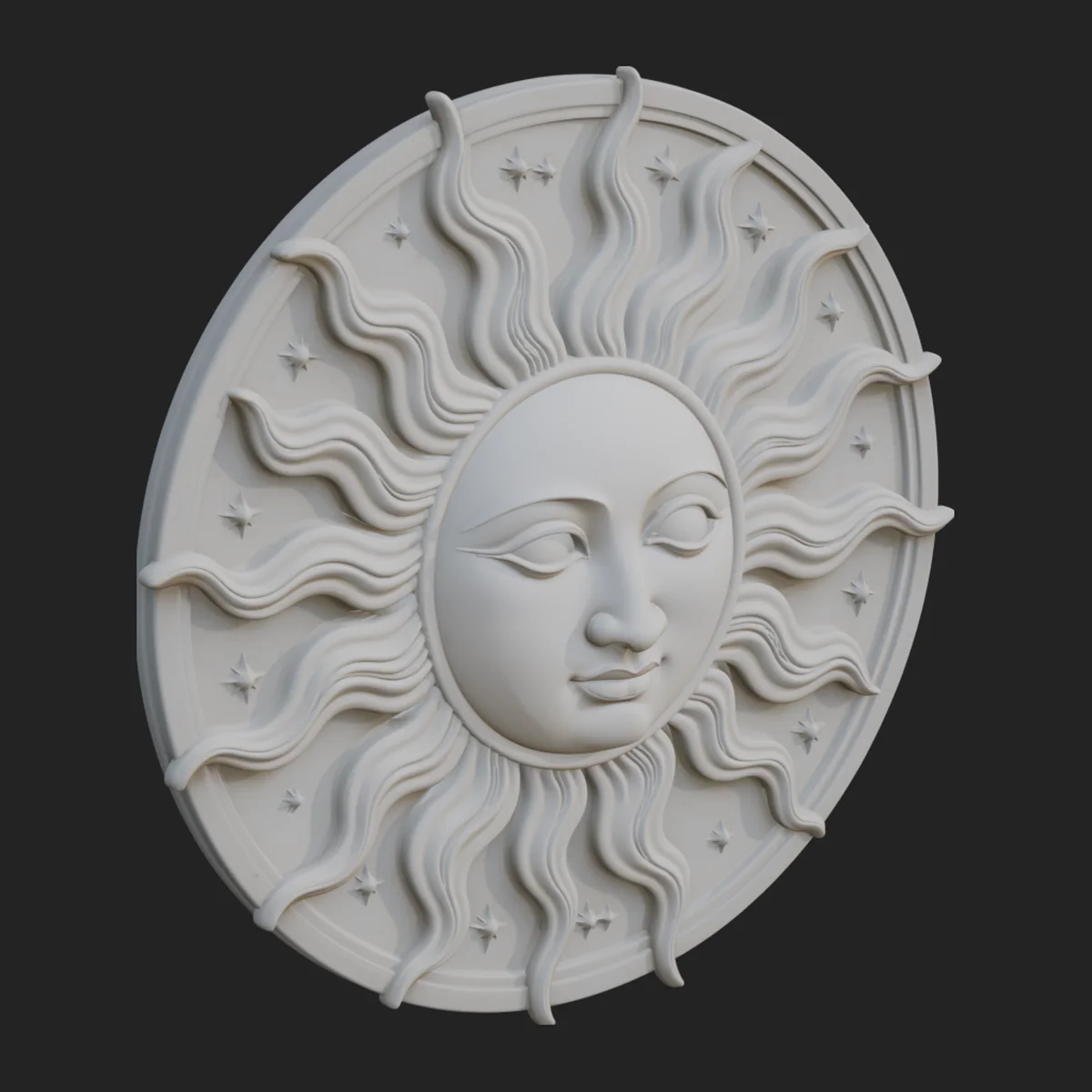 Sun Face Wall Plaque Design 6