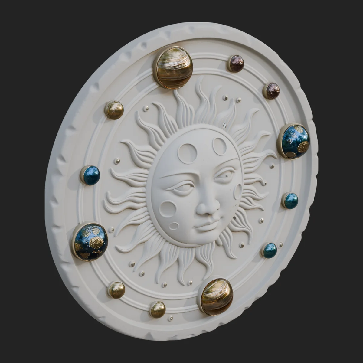 Sun Face Wall Plaque Design 7