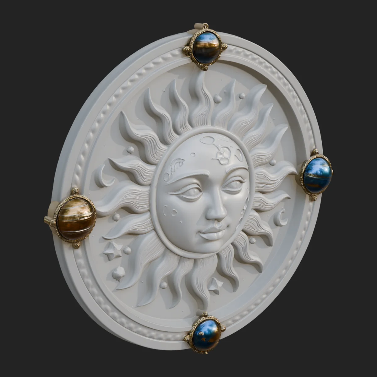 Sun Face Wall Plaque Design 8